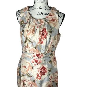 J. Crew Floral Light Blue Silk Dress Size 6